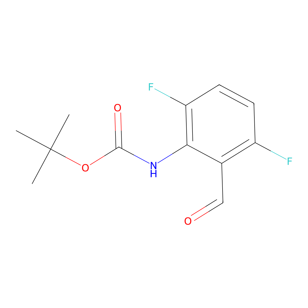 tert-Butyl (3,6-difluoro-2-formylphenyl)carbamate molecular structure, CAS 1956384-93-2