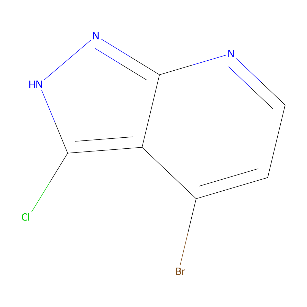 4-Bromo-3-chloro-1H-pyrazolo[3,4-b]pyridine molecular structure, CAS 1956385-09-3
