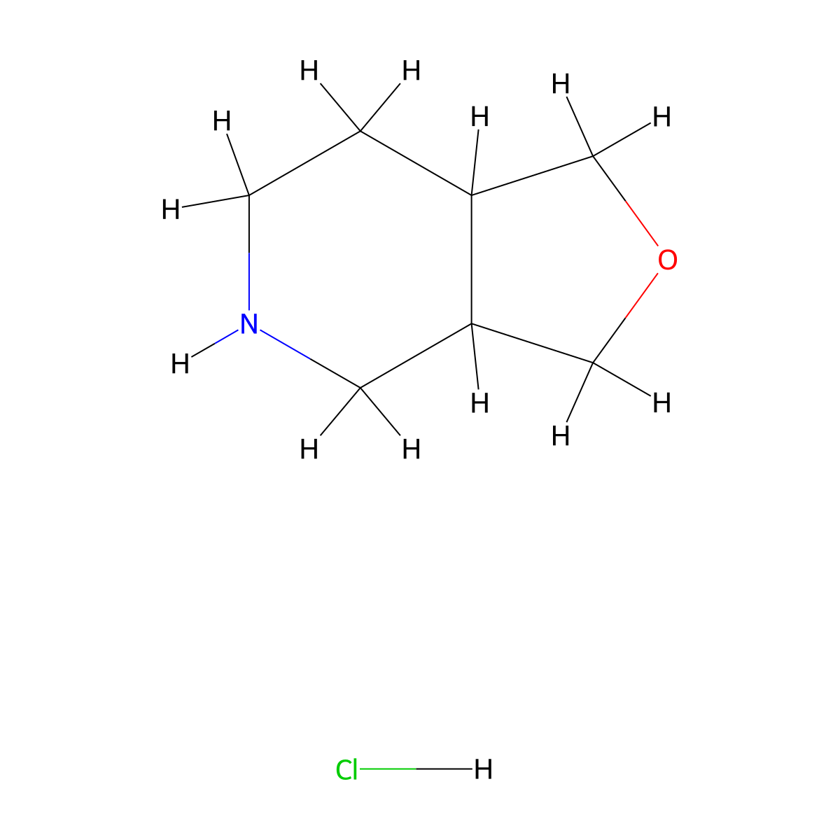 Octahydrofuro[3,4-c]pyridine hydrochloride molecular structure, CAS 1956385-17-3