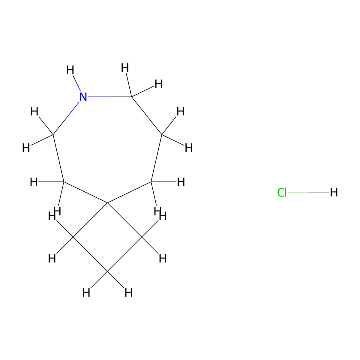7-Azaspiro[3.6]decane hydrochloride molecular structure, CAS 1956385-22-0