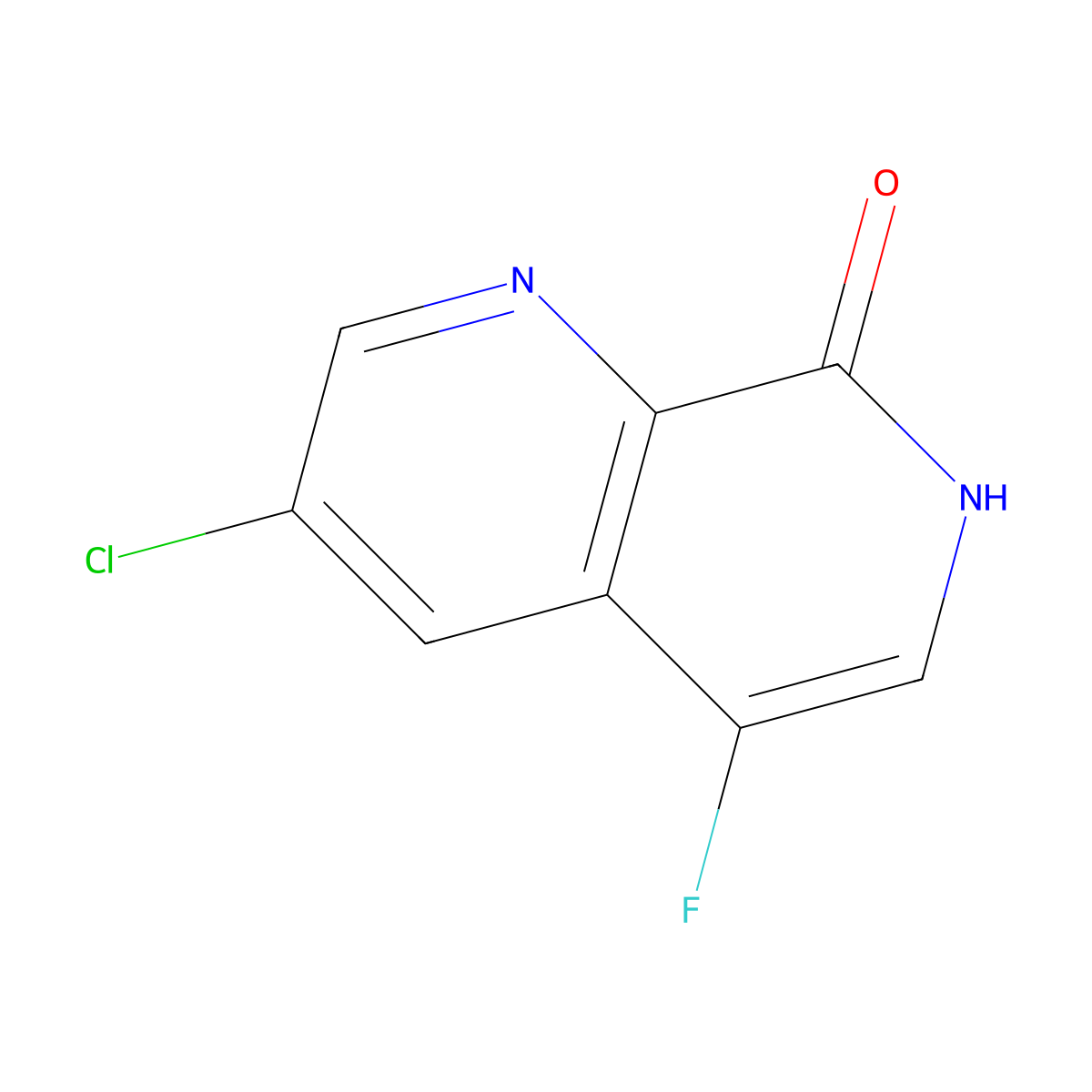 3-Chloro-5-fluoro-1,7-naphthyridin-8(7H)-one molecular structure, CAS 1956385-29-7