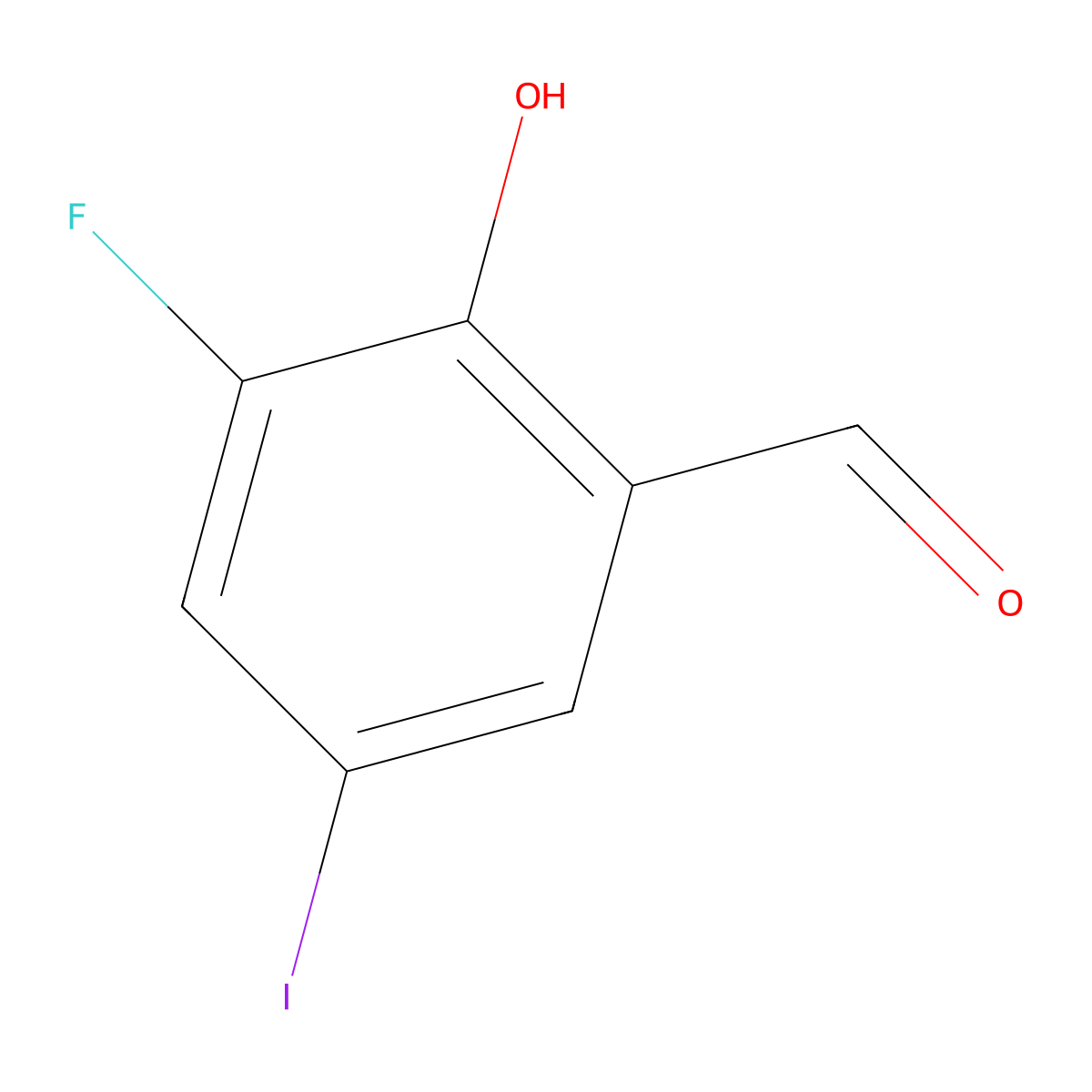 3-Fluoro-2-hydroxy-5-iodobenzaldehyde molecular structure, CAS 1956385-77-5