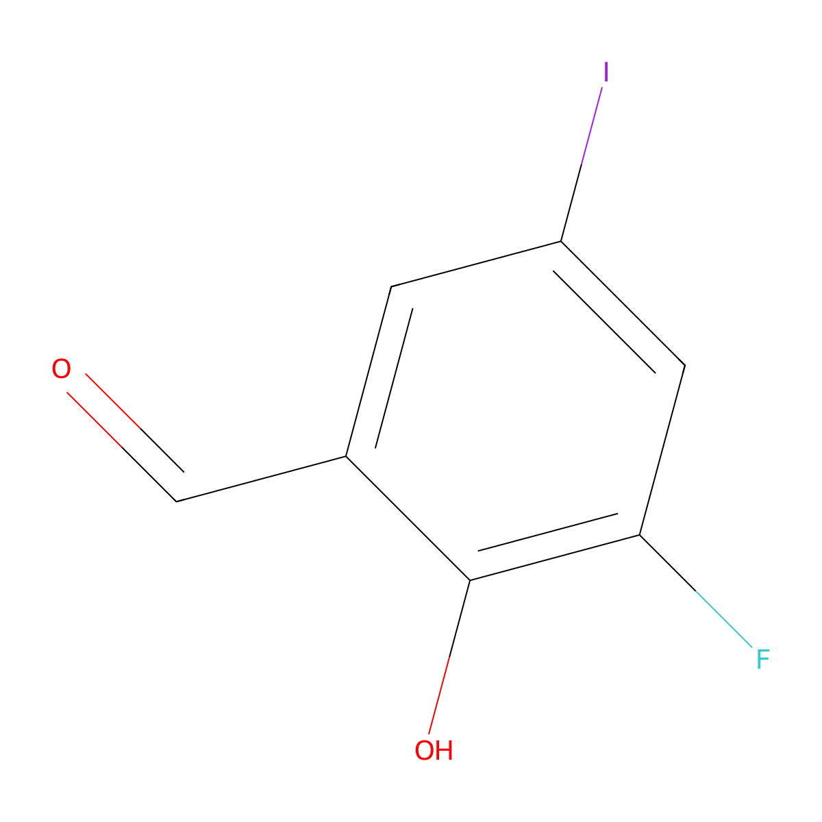 3-Fluoro-2-hydroxy-5-iodobenzaldehyde molecular structure, CAS 1956385-77-5