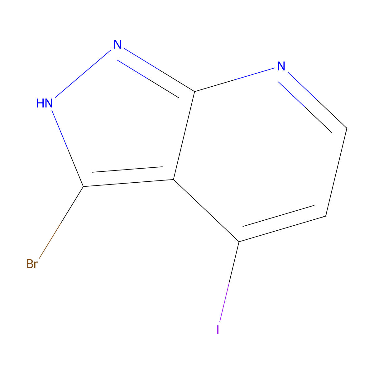 3-Bromo-4-iodo-1H-pyrazolo[3,4-b]pyridine molecular structure, CAS 1956385-95-7