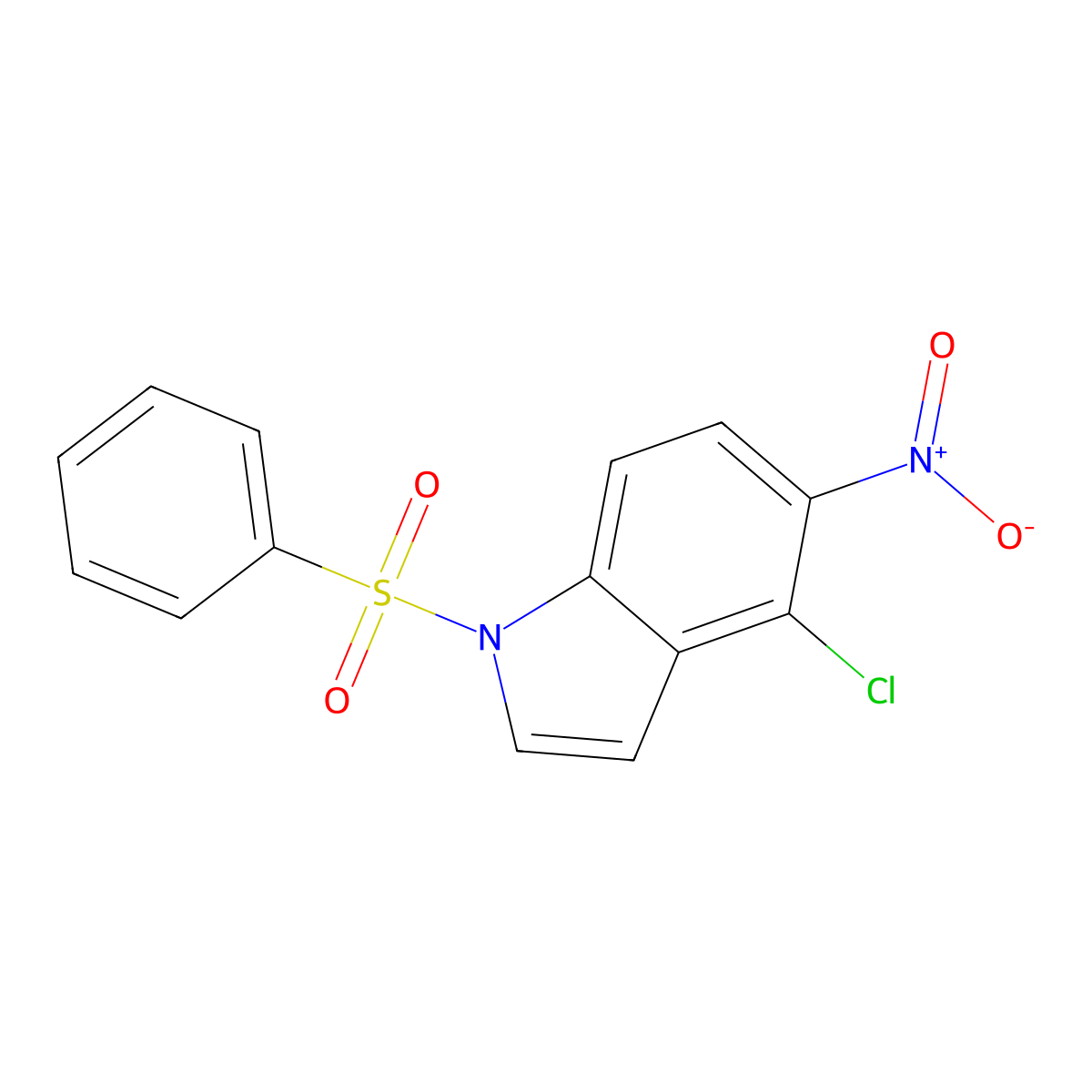 4-Chloro-5-nitro-1-(phenylsulfonyl)-1H-indole molecular structure, CAS 1956386-15-4