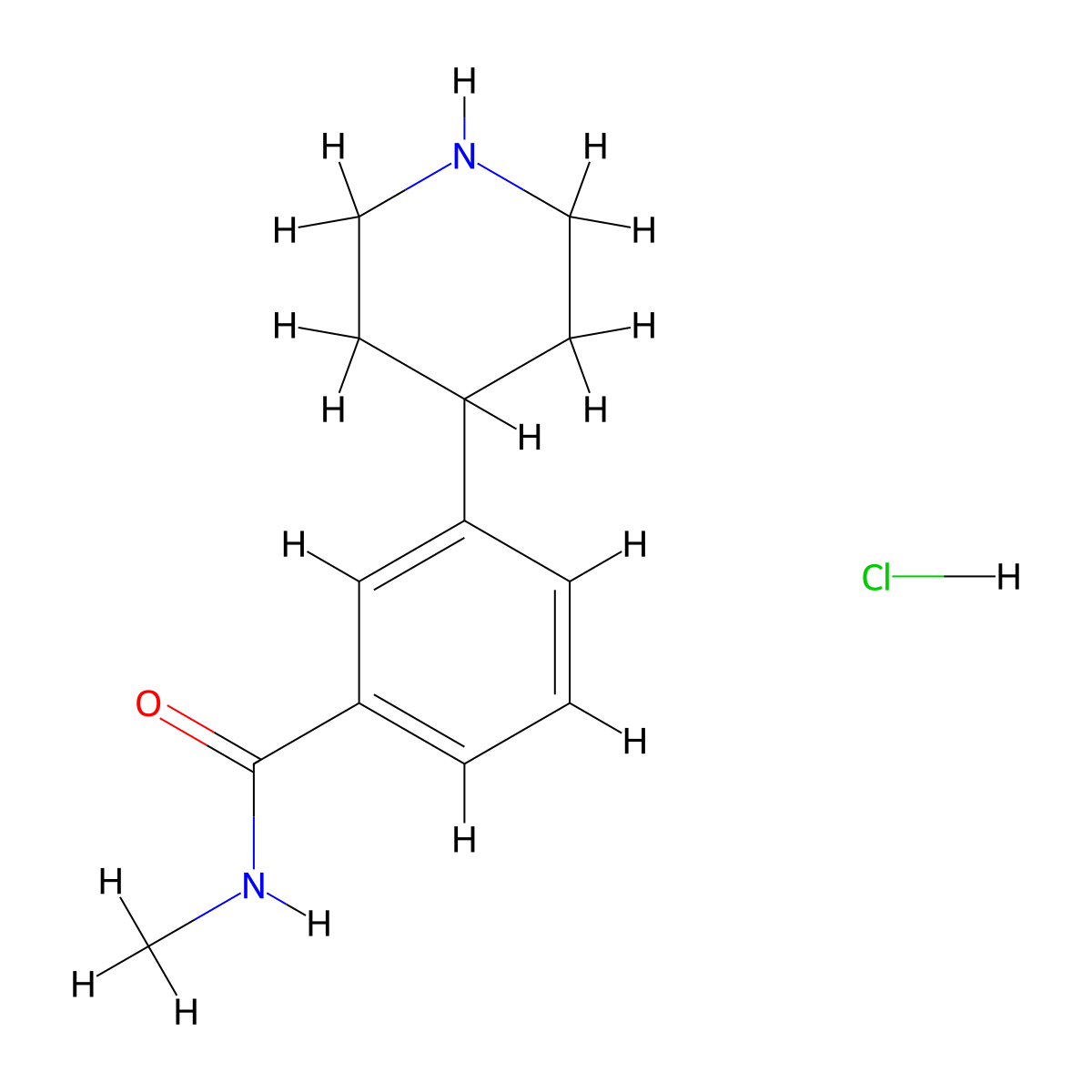 N-Methyl-3-(piperidin-4-yl)benzamide hydrochloride molecular structure, CAS 1956386-40-5