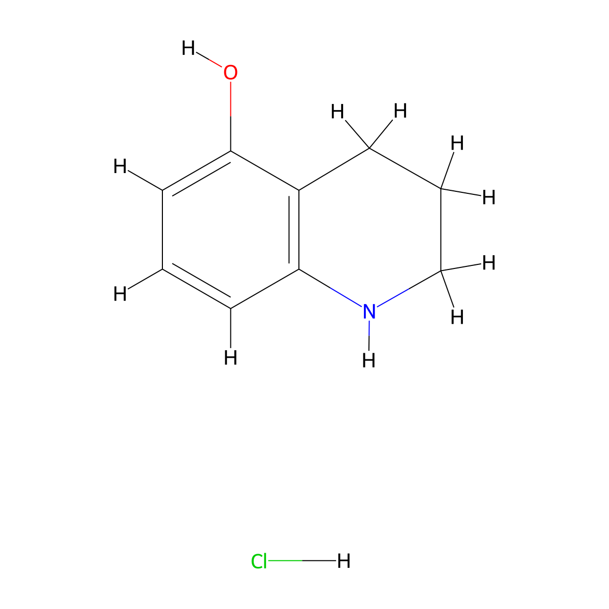 1,2,3,4-Tetrahydro-quinolin-5-ol hydrochloride molecular structure, CAS 1956386-43-8