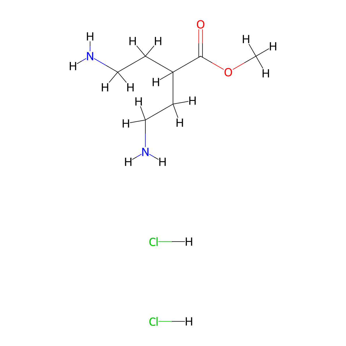 Methyl 4-amino-2-(2-aminoethyl)butanoate dihydrochloride molecular structure, CAS 1956386-55-2