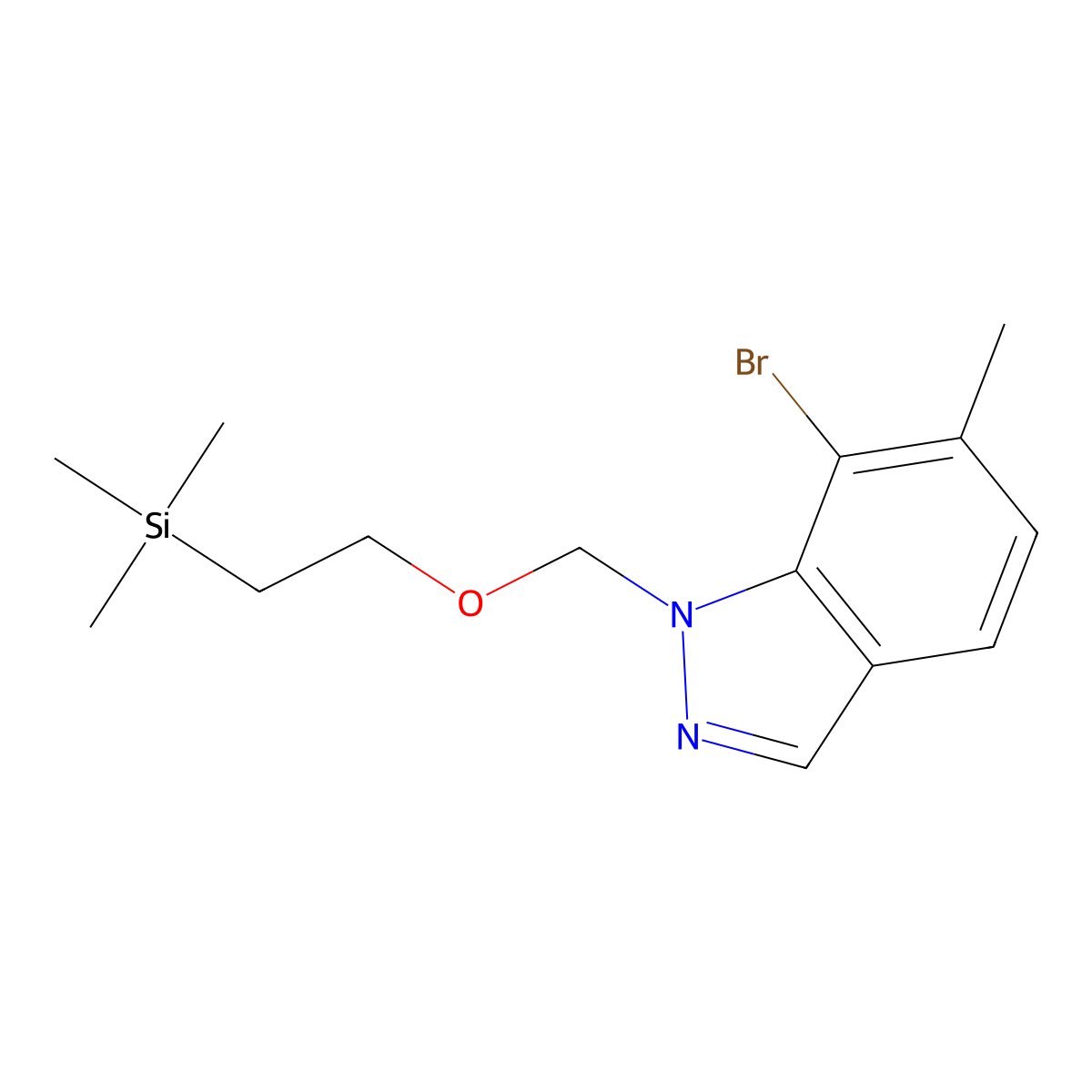 7-Bromo-6-methyl-1-((2-(trimethylsilyl)ethoxy)methyl)-1H-indazole molecular structure, CAS 1956386-57-4