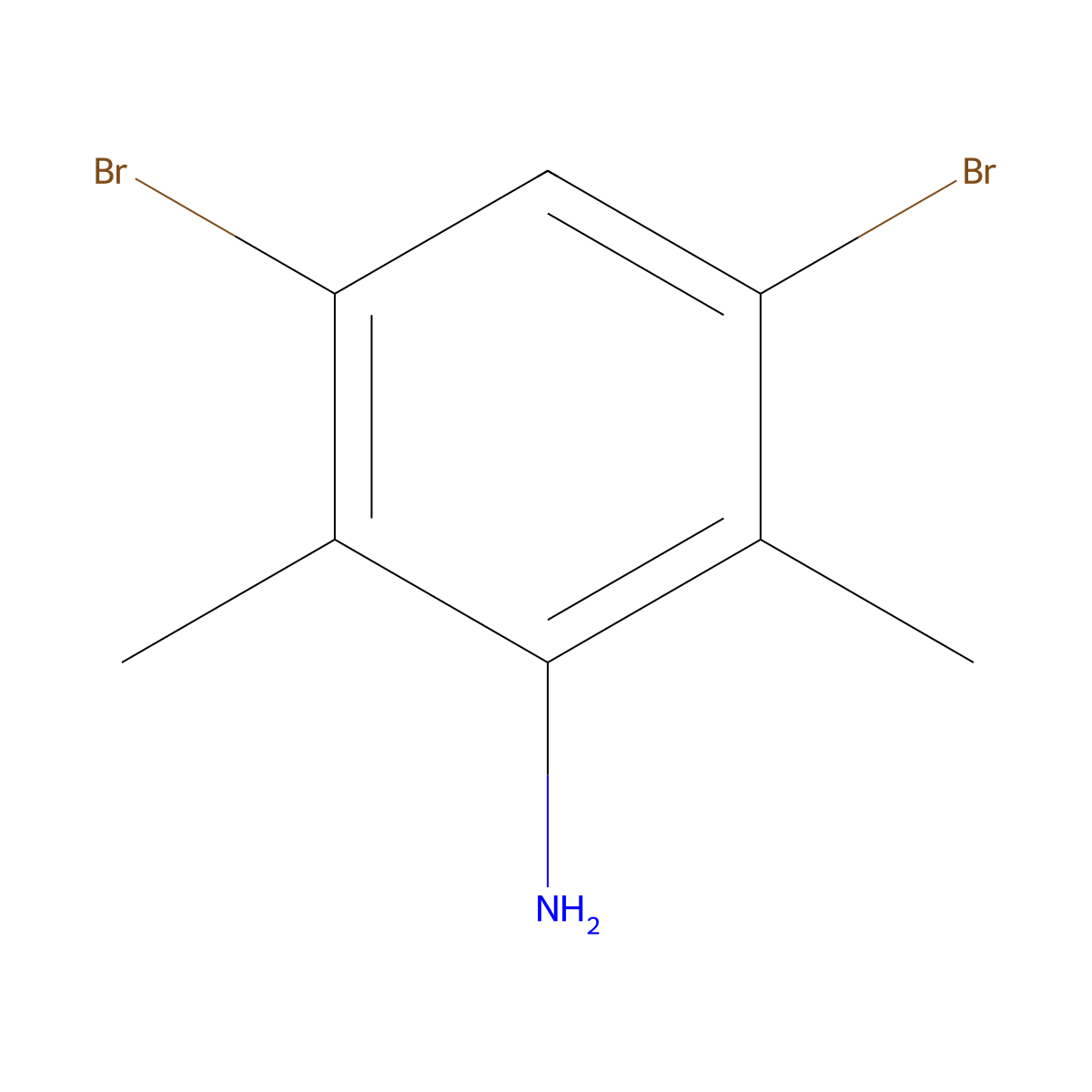 3,5-Dibromo-2,6-dimethylaniline molecular structure, CAS 1956386-67-6