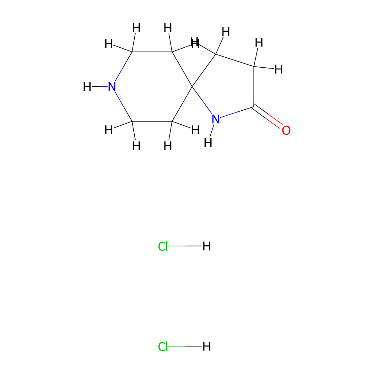 1,8-Diazaspiro[4.5]decan-2-one dihydrochloride molecular structure, CAS 1956389-84-6