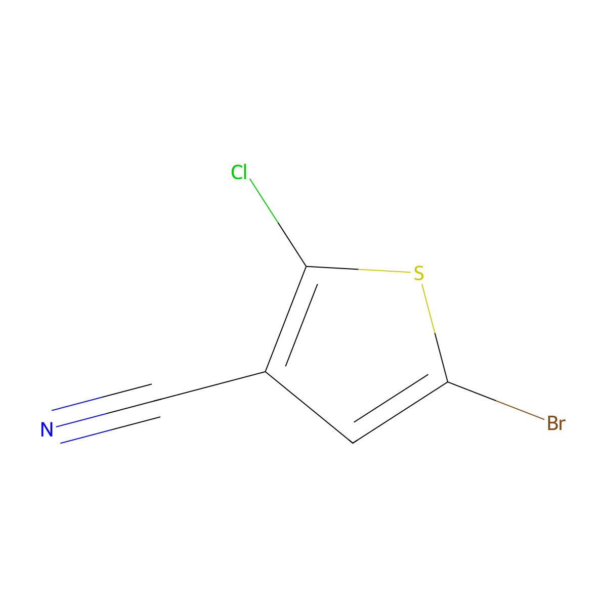 5-Bromo-2-chlorothiophene-3-carbonitrile molecular structure, CAS 1956389-85-7