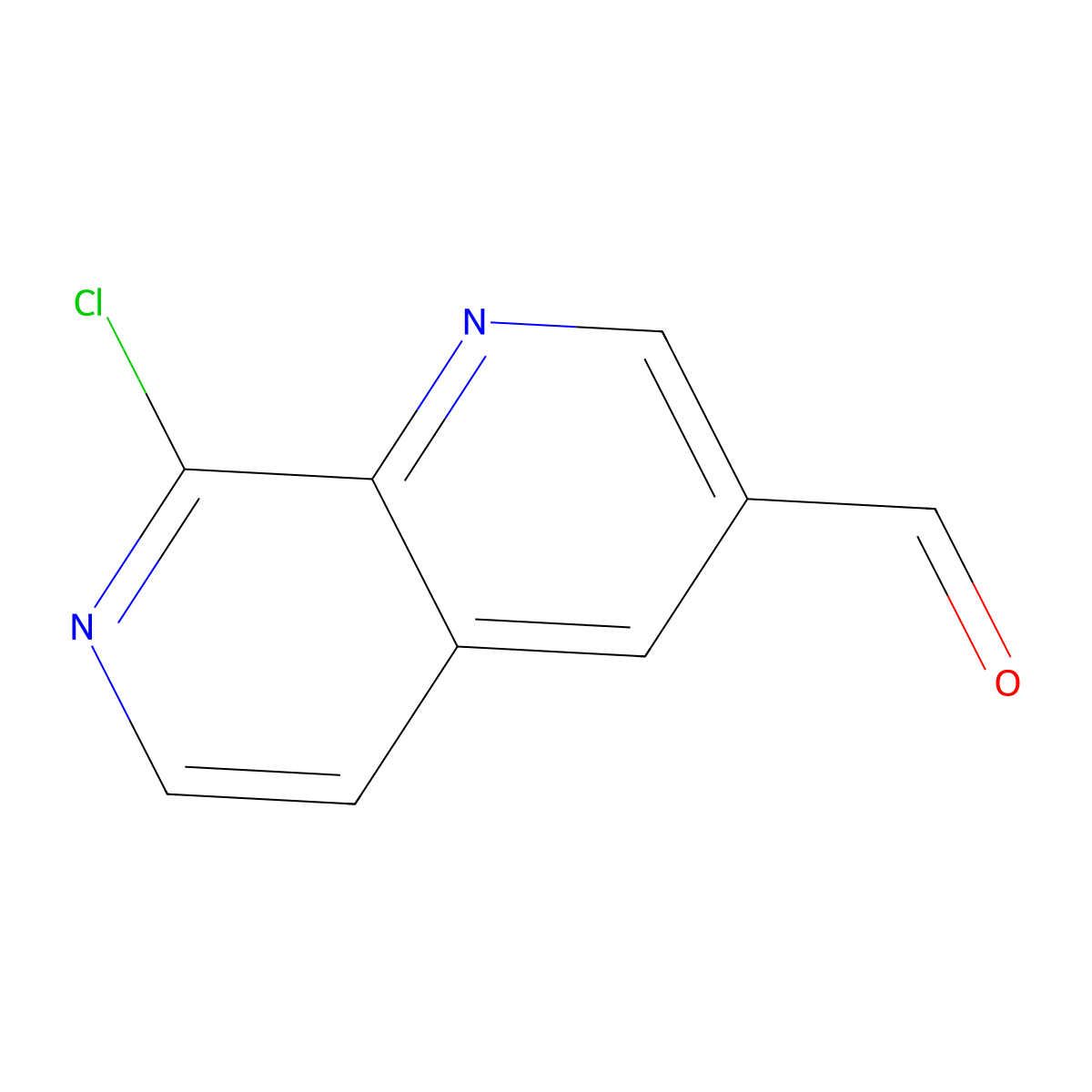 8-Chloro-1,7-naphthyridine-3-carbaldehyde molecular structure, CAS 1956389-95-9