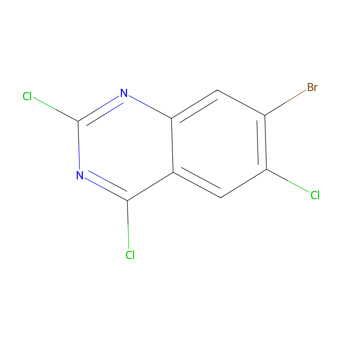 7-Bromo-2,4,6-trichloroquinazoline molecular structure, CAS 1956389-96-0