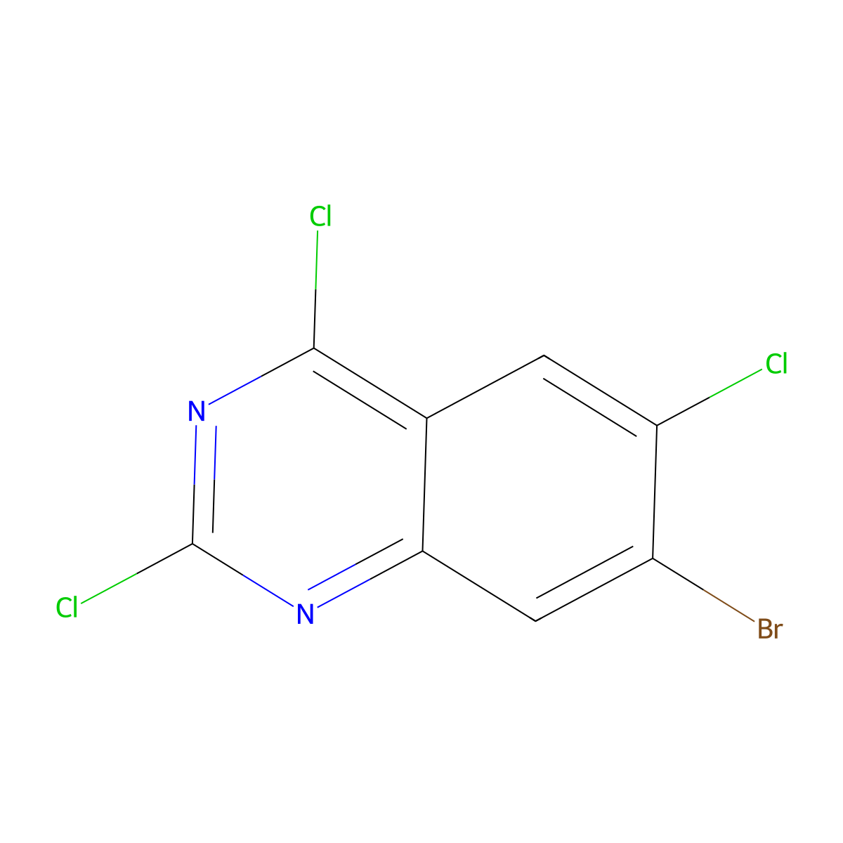 7-Bromo-2,4,6-trichloroquinazoline molecular structure, CAS 1956389-96-0