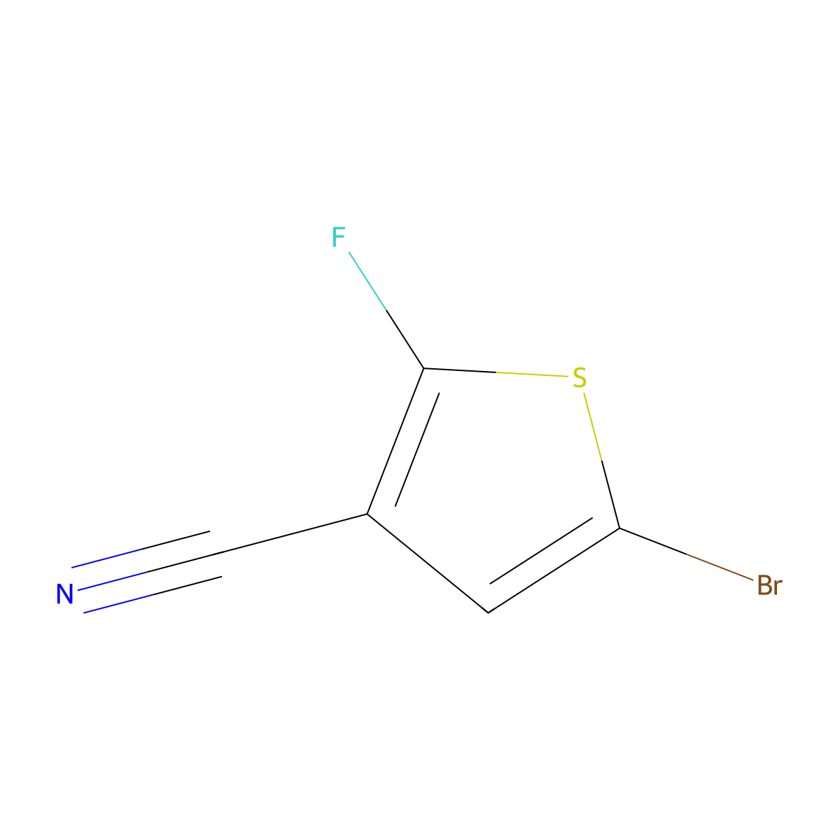 5-Bromo-2-fluorothiophene-3-carbonitrile molecular structure, CAS 1956390-02-5