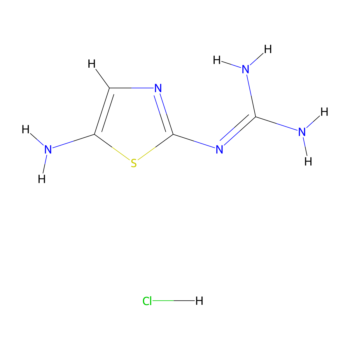 1-(5-Aminothiazol-2-yl)guanidine hydrochloride molecular structure, CAS 1956390-06-9