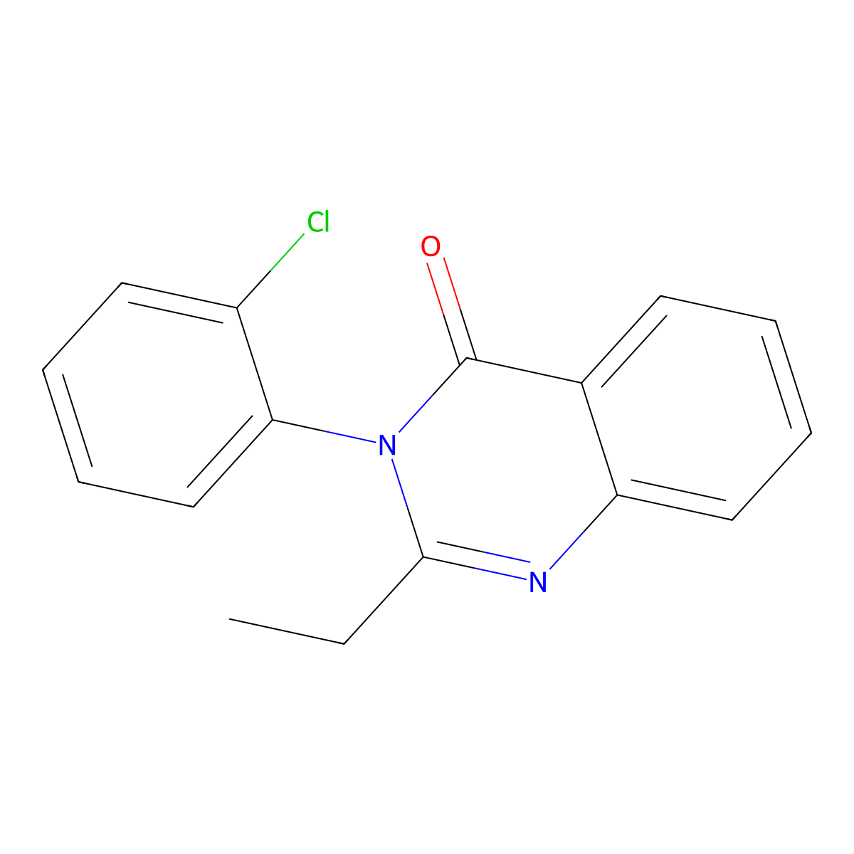 3-(2-chlorophenyl)-2-ethylquinazolin-4(3H)-one molecular structure, CAS 19564-05-7