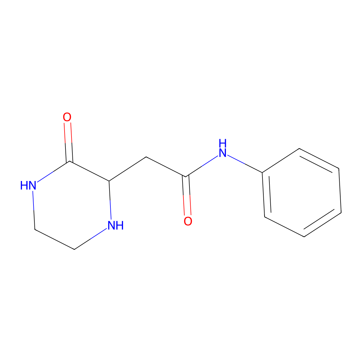 2-(3-oxopiperazin-2-yl)-N-phenylacetamide molecular structure, CAS 19564-10-4