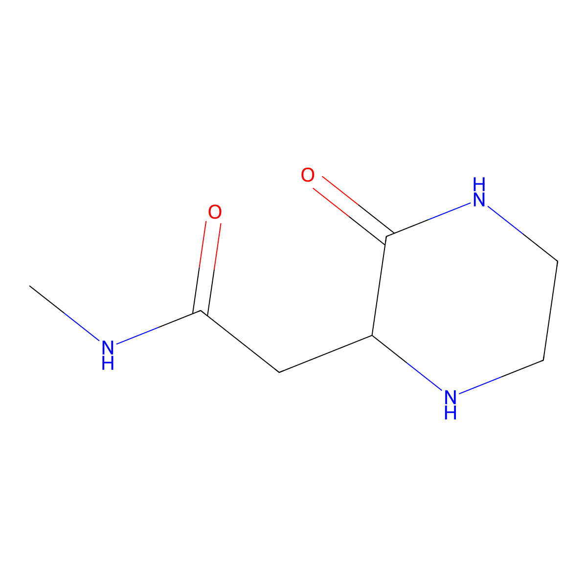 N-methyl-2-(3-oxopiperazin-2-yl)acetamide molecular structure, CAS 19564-13-7
