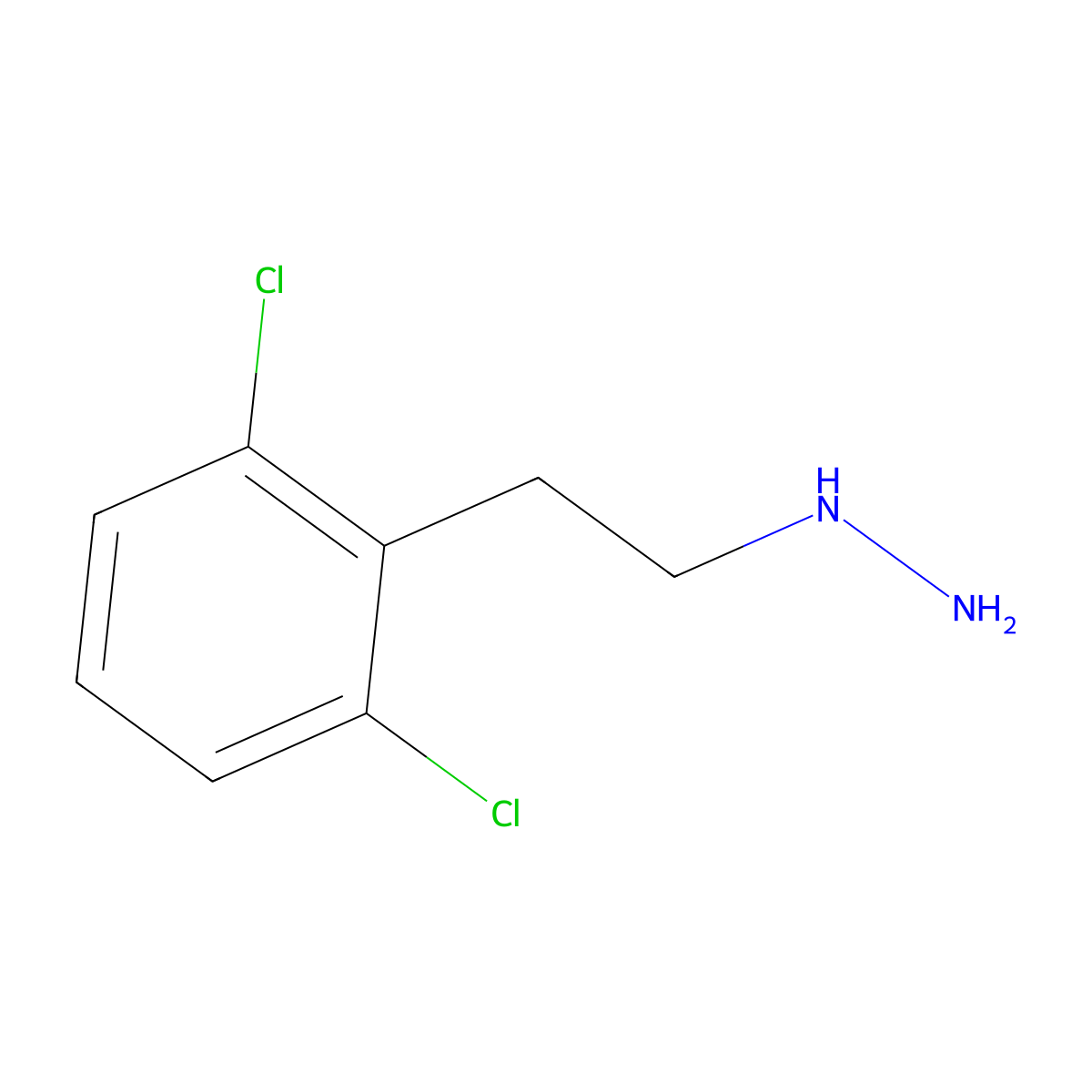 [2-(2,6-Dichlorophenyl)ethyl]hydrazine molecular structure, CAS 19564-42-2