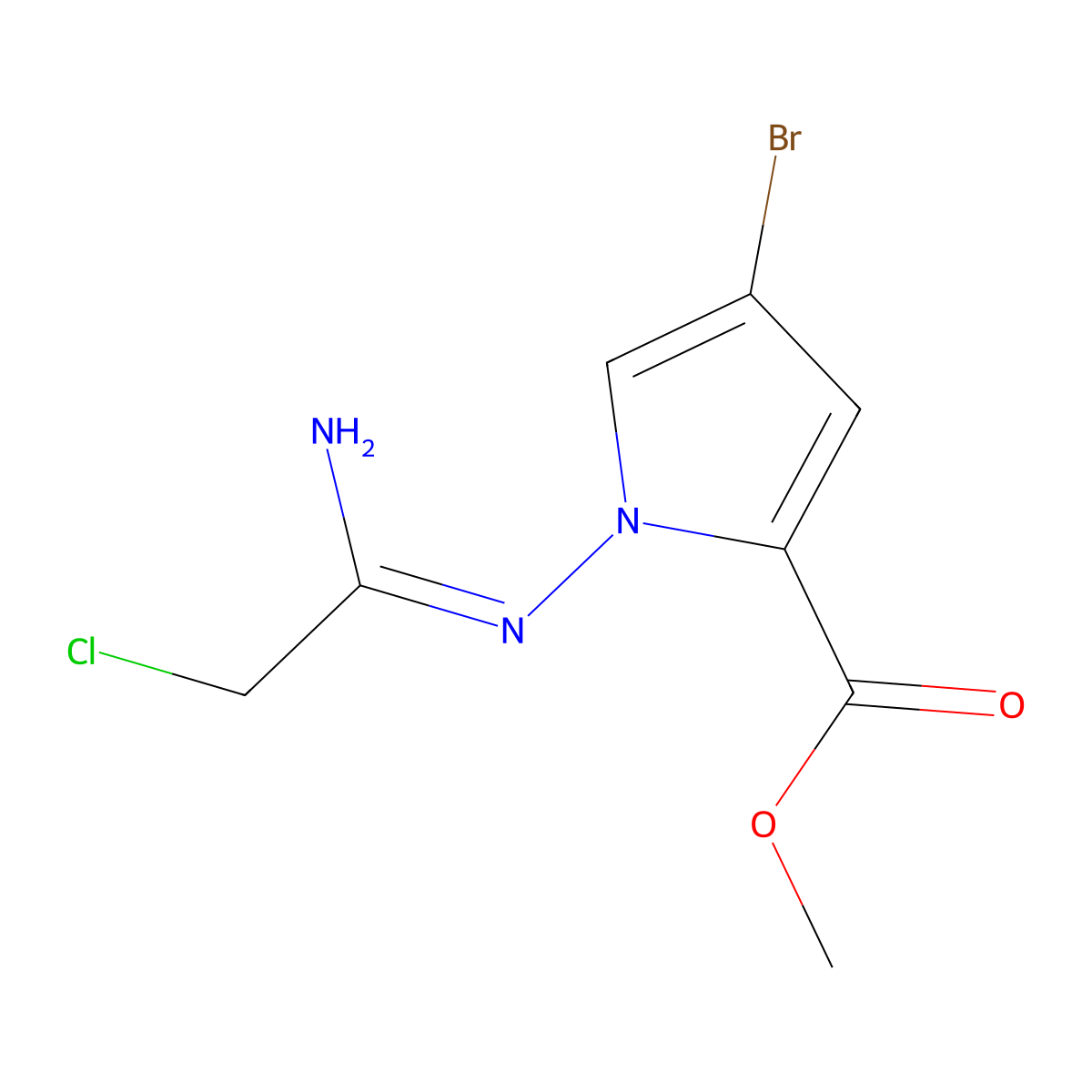 (E)-Methyl 1-((1-amino-2-chloroethylidene)amino)-4-bromo-1H-pyrrole-2-carboxylate molecular structure, CAS 1956426-79-1