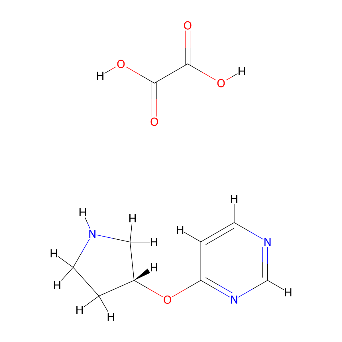 (R)-4-(Pyrrolidin-3-yloxy)pyrimidine oxalate molecular structure, CAS 1956434-52-8