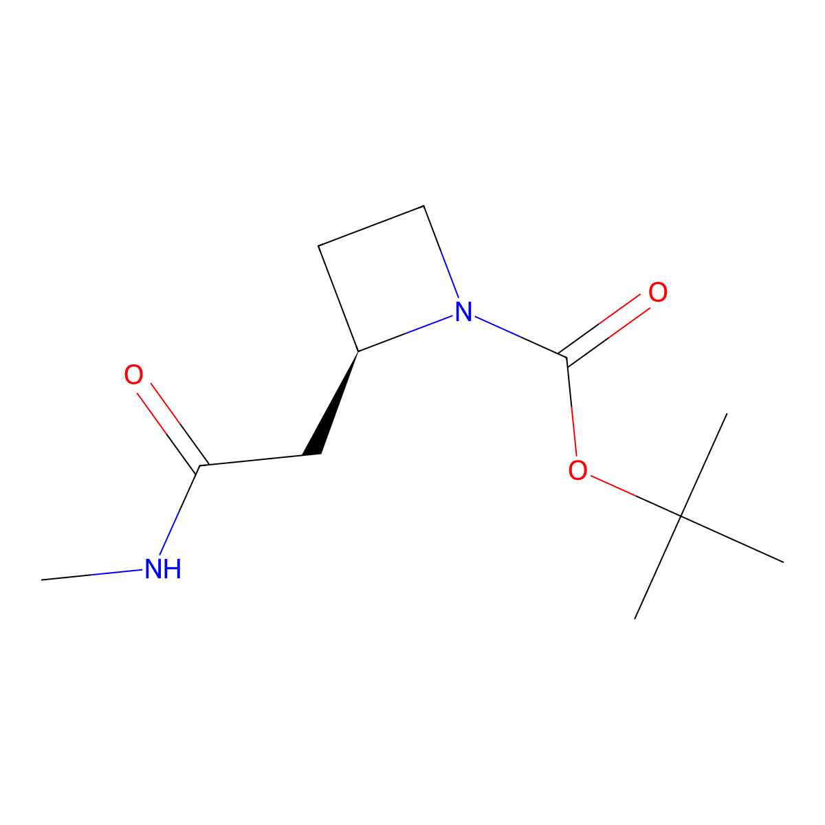 (R)-tert-Butyl 2-(2-(methylamino)-2-oxoethyl)azetidine-1-carboxylate molecular structure, CAS 1956434-53-9