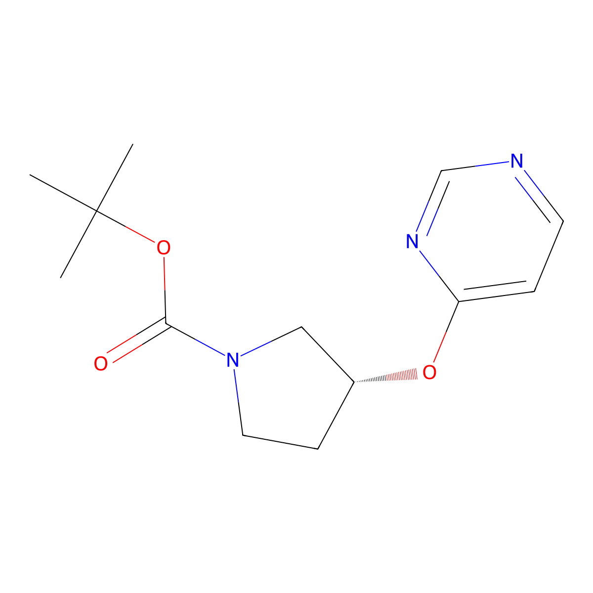 (R)-tert-Butyl 3-(pyrimidin-4-yloxy)pyrrolidine-1-carboxylate molecular structure, CAS 1956434-54-0