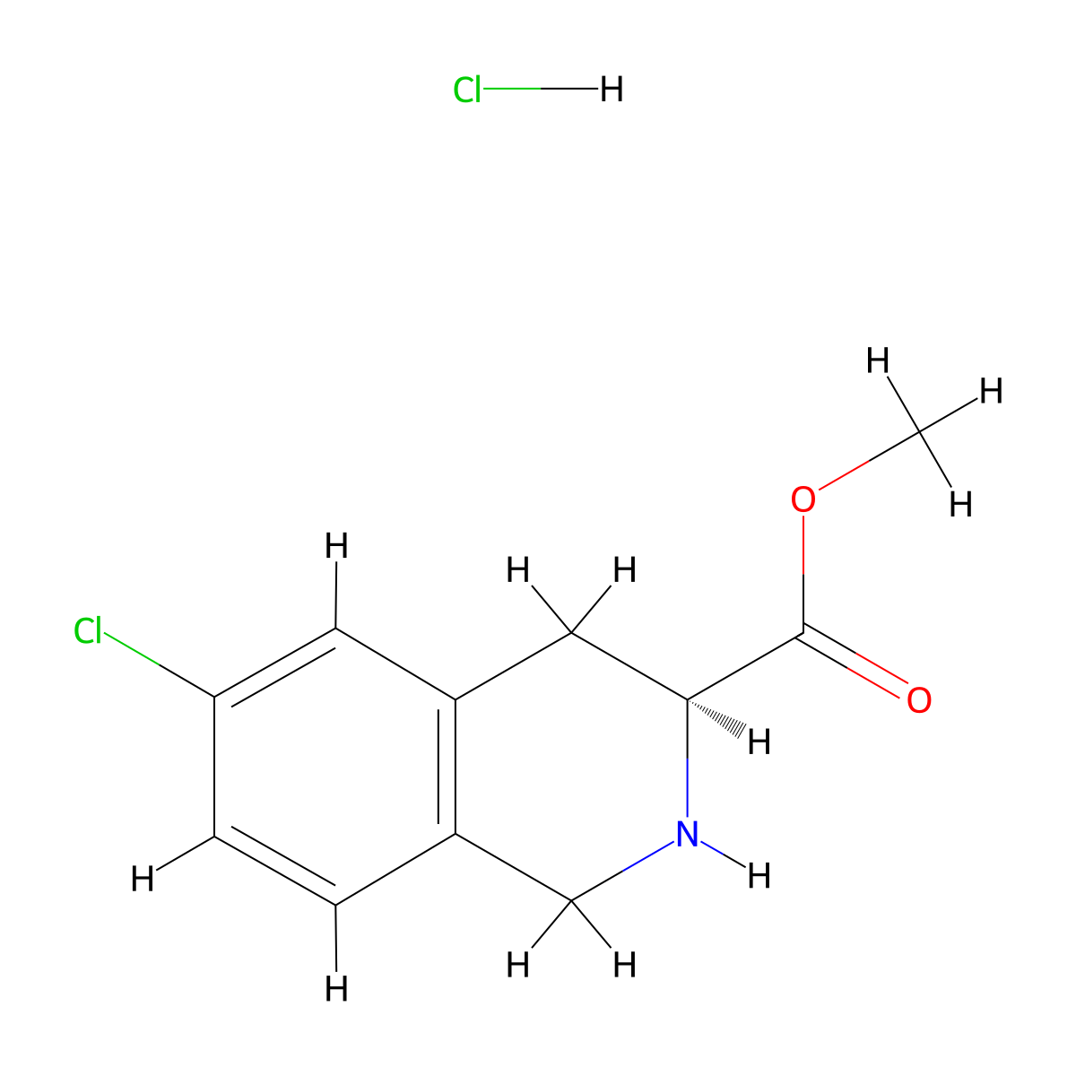 (S)-Methyl 6-chloro-1,2,3,4-tetrahydroisoquinoline-3-carboxylate hydrochloride molecular structure, CAS 1956434-63-1