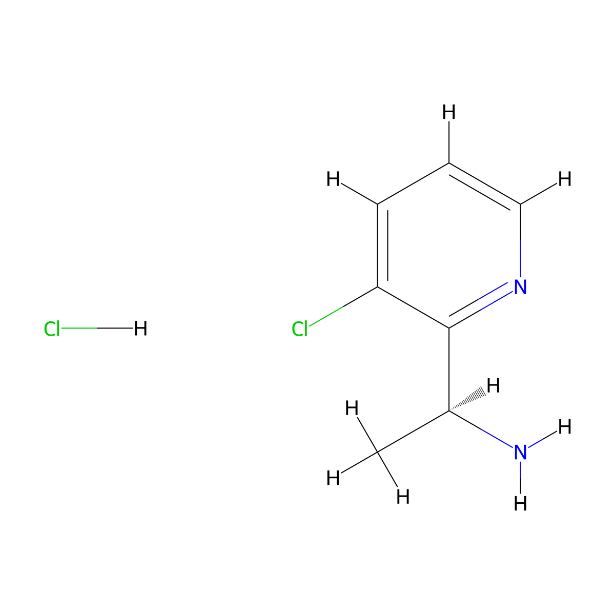 (S)-1-(3-Chloropyridin-2-yl)ethanamine hydrochloride molecular structure, CAS 1956434-68-6