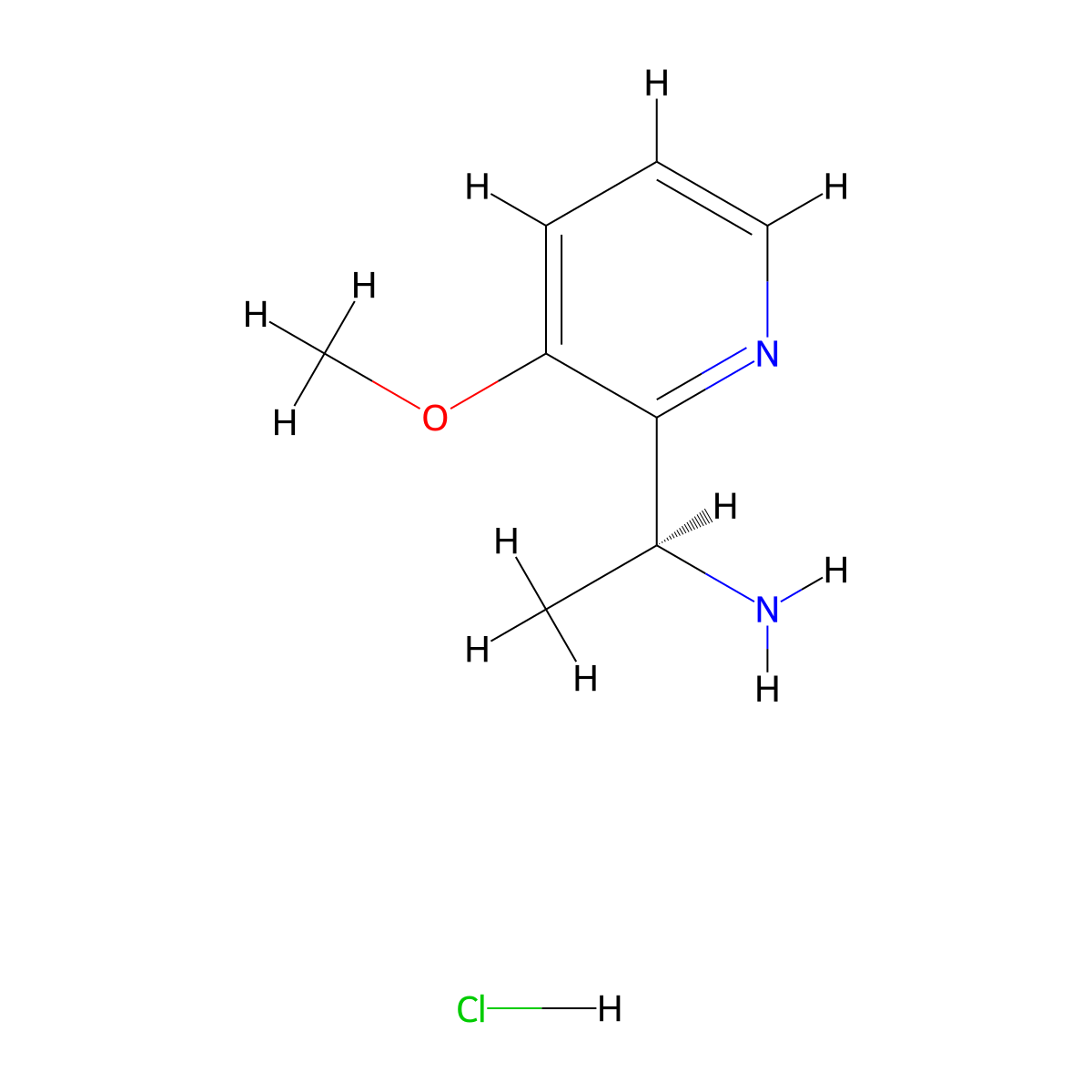 (S)-1-(3-Methoxypyridin-2-yl)ethanamine hydrochloride molecular structure, CAS 1956434-73-3
