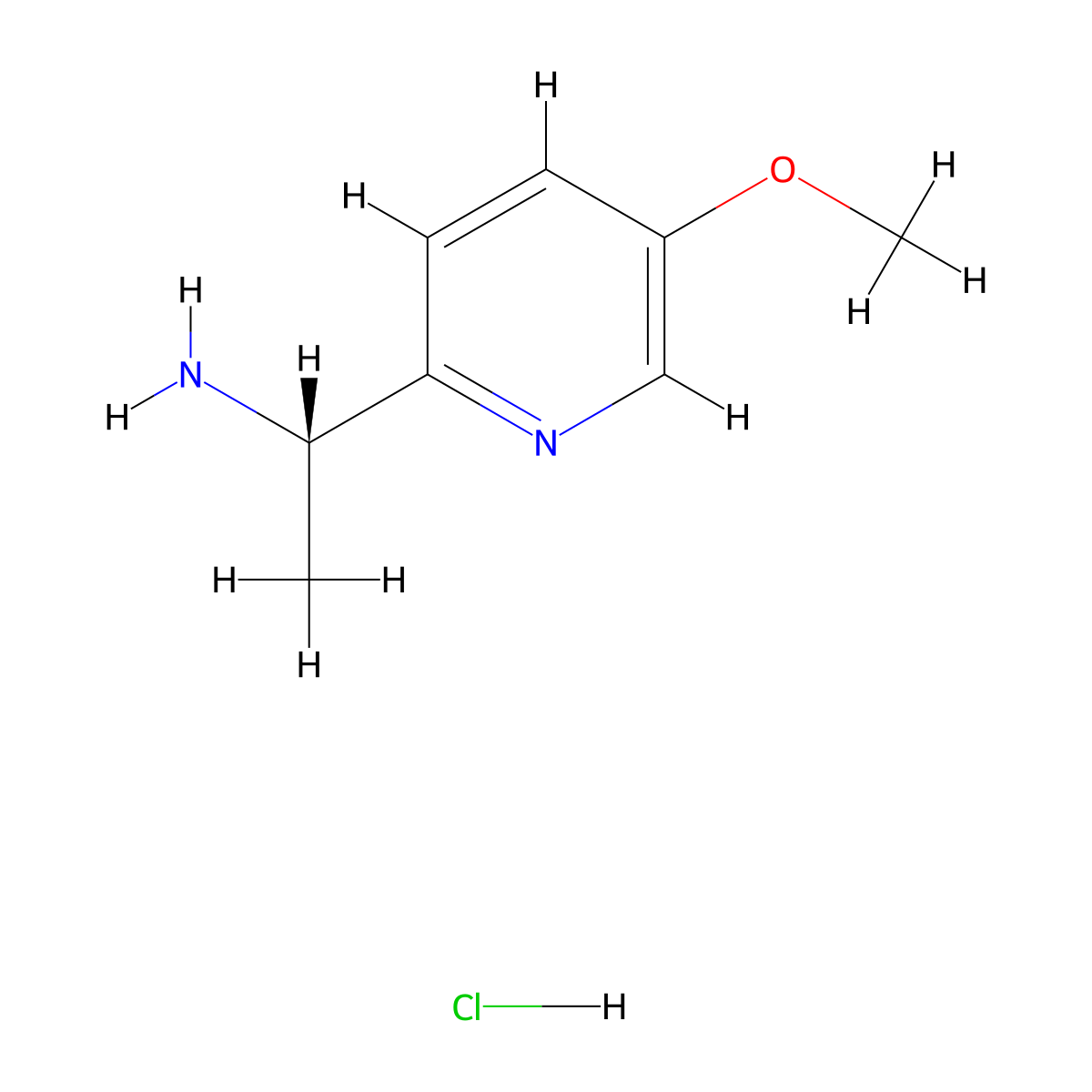 (S)-1-(5-Methoxypyridin-2-yl)ethanamine hydrochloride molecular structure, CAS 1956434-78-8