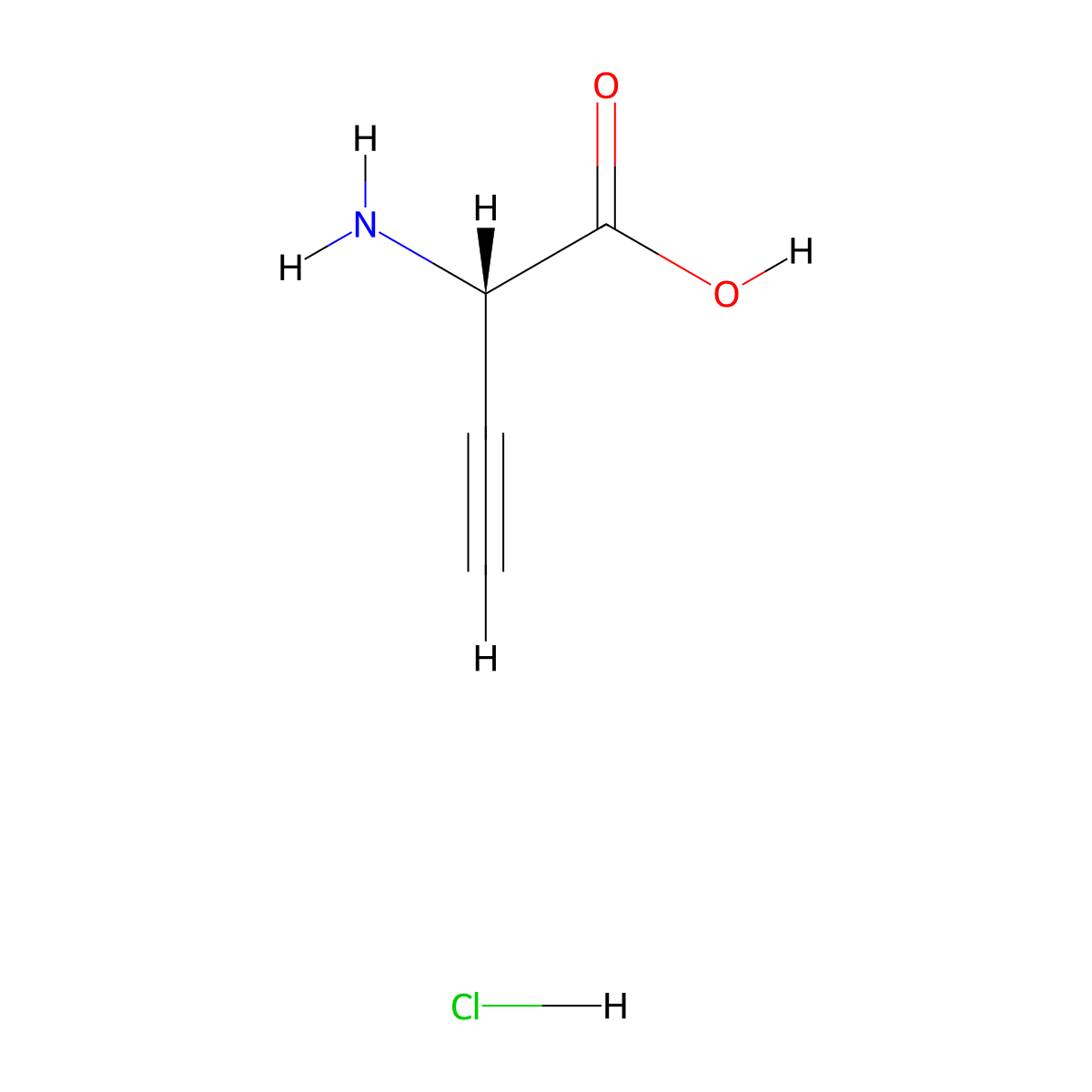 (S)-2-Aminobut-3-ynoic acid hydrochloride molecular structure, CAS 1956434-80-2
