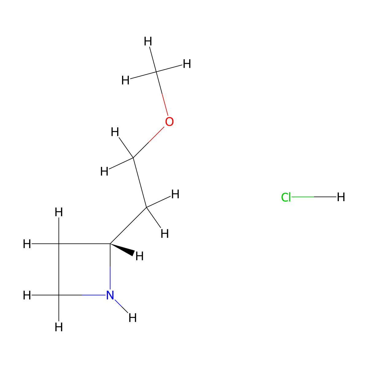 (R)-2-(2-Methoxyethyl)azetidine hydrochloride molecular structure, CAS 1956434-82-4