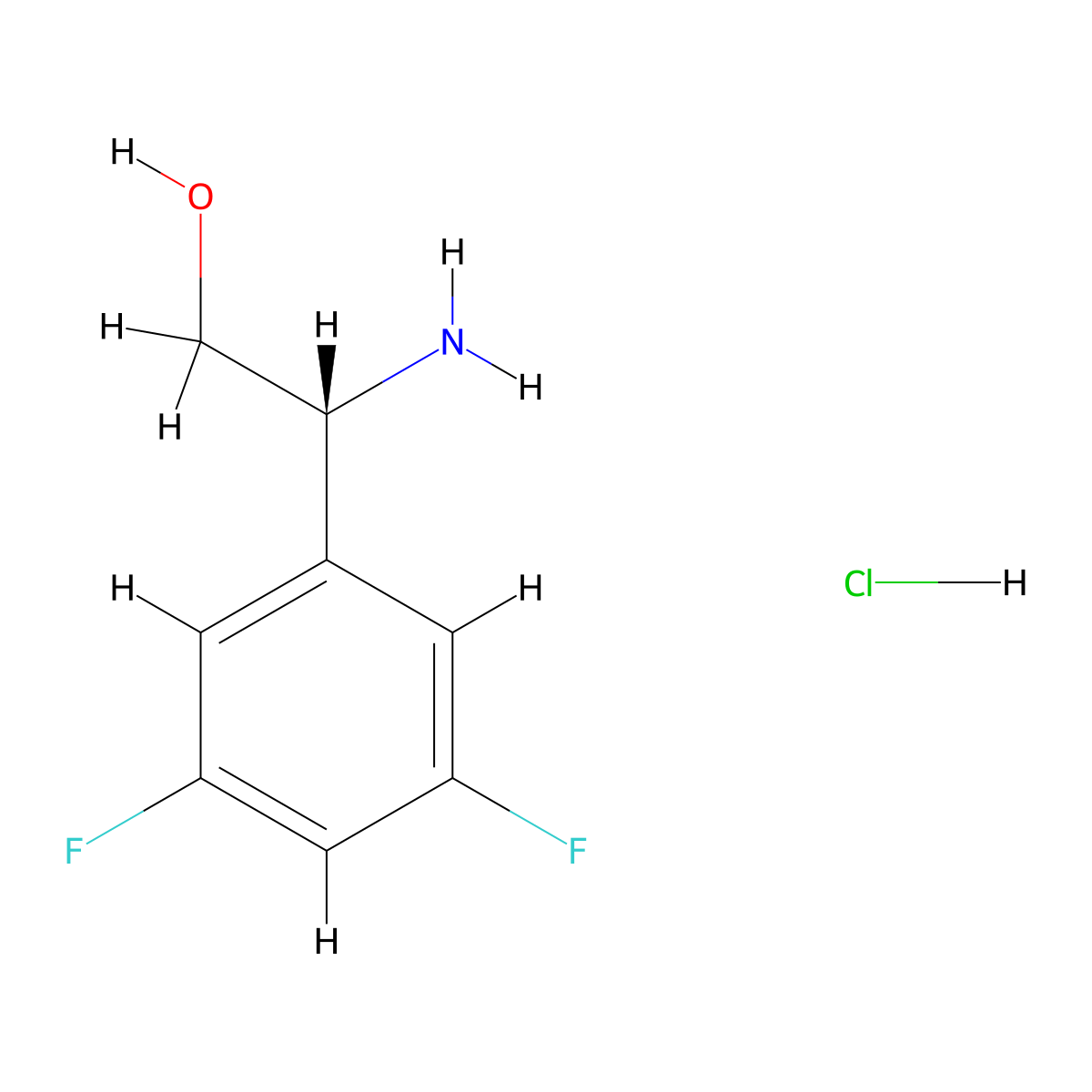 (R)-2-Amino-2-(3,5-difluorophenyl)ethanol hydrochloride molecular structure, CAS 1956434-83-5