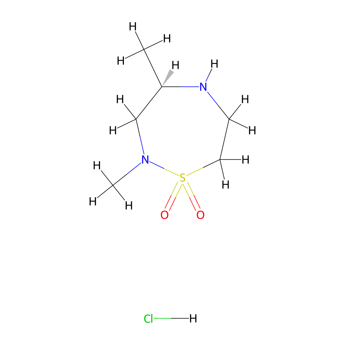 (R)-2,4-Dimethyl-1,2,5-thiadiazepane 1,1-dioxide hydrochloride molecular structure, CAS 1956434-86-8