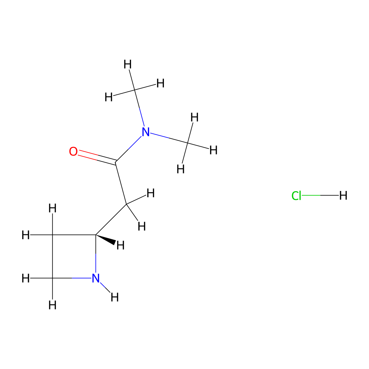 (R)-2-(Azetidin-2-yl)-N,N-dimethylacetamide hydrochloride molecular structure, CAS 1956434-93-7