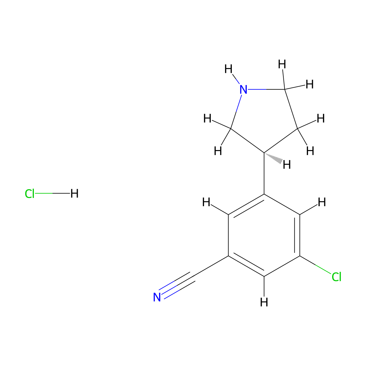(S)-3-Chloro-5-(pyrrolidin-3-yl)benzonitrile hydrochloride molecular structure, CAS 1956434-99-3