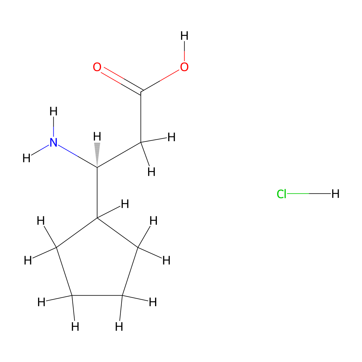 (S)-3-Amino-3-cyclopentylpropanoic acid hydrochloride molecular structure, CAS 1956435-02-1