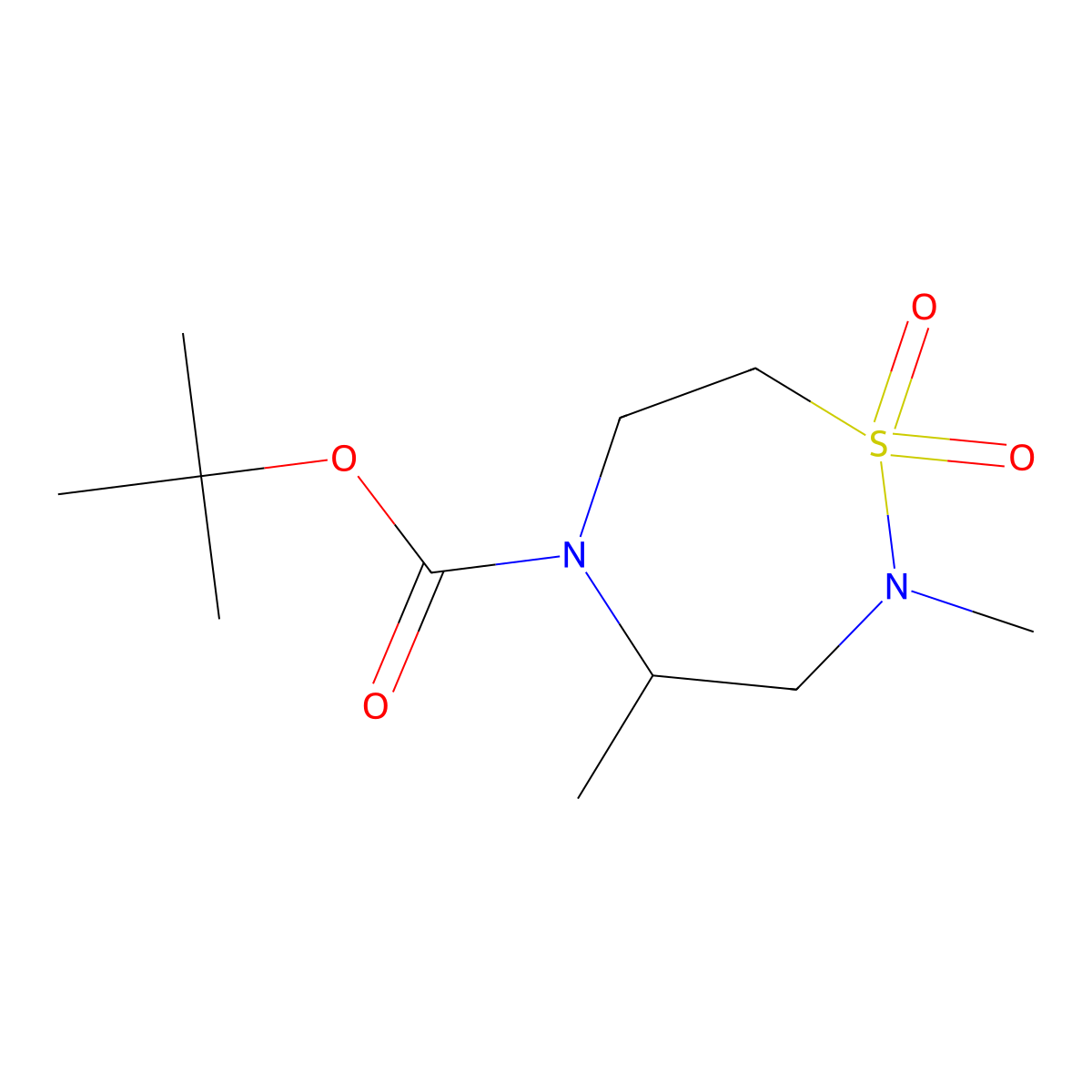 (S)-tert-Butyl 2,4-dimethyl-1,2,5-thiadiazepane-5-carboxylate 1,1-dioxide molecular structure, CAS 1956435-03-2