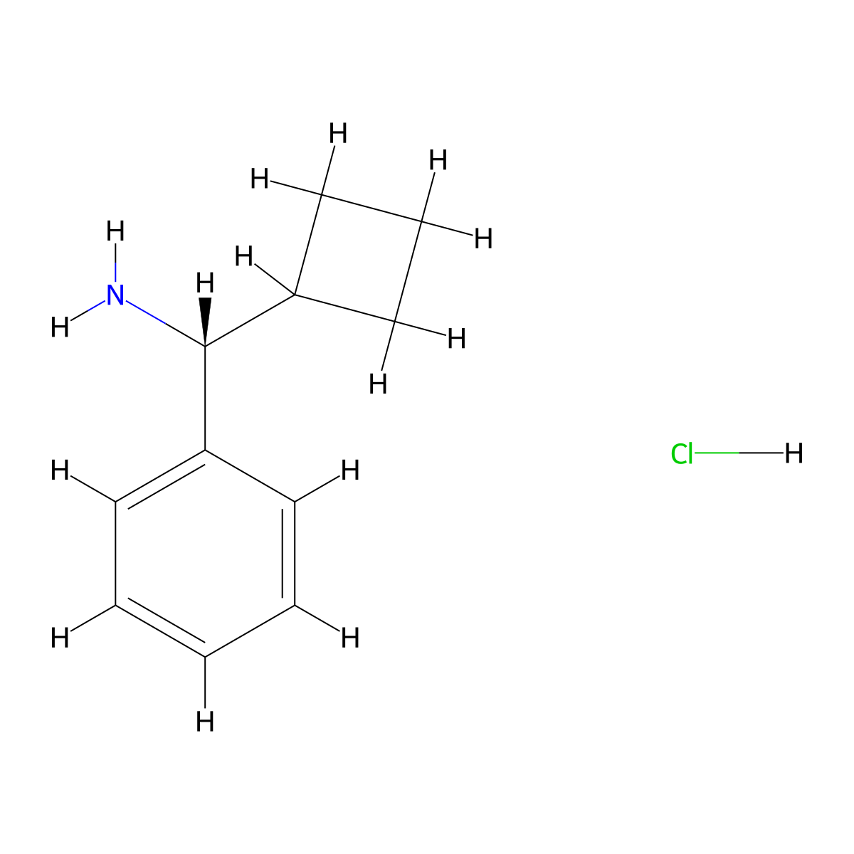 (R)-Cyclobutyl(phenyl)methanamine hydrochloride molecular structure, CAS 1956435-19-0