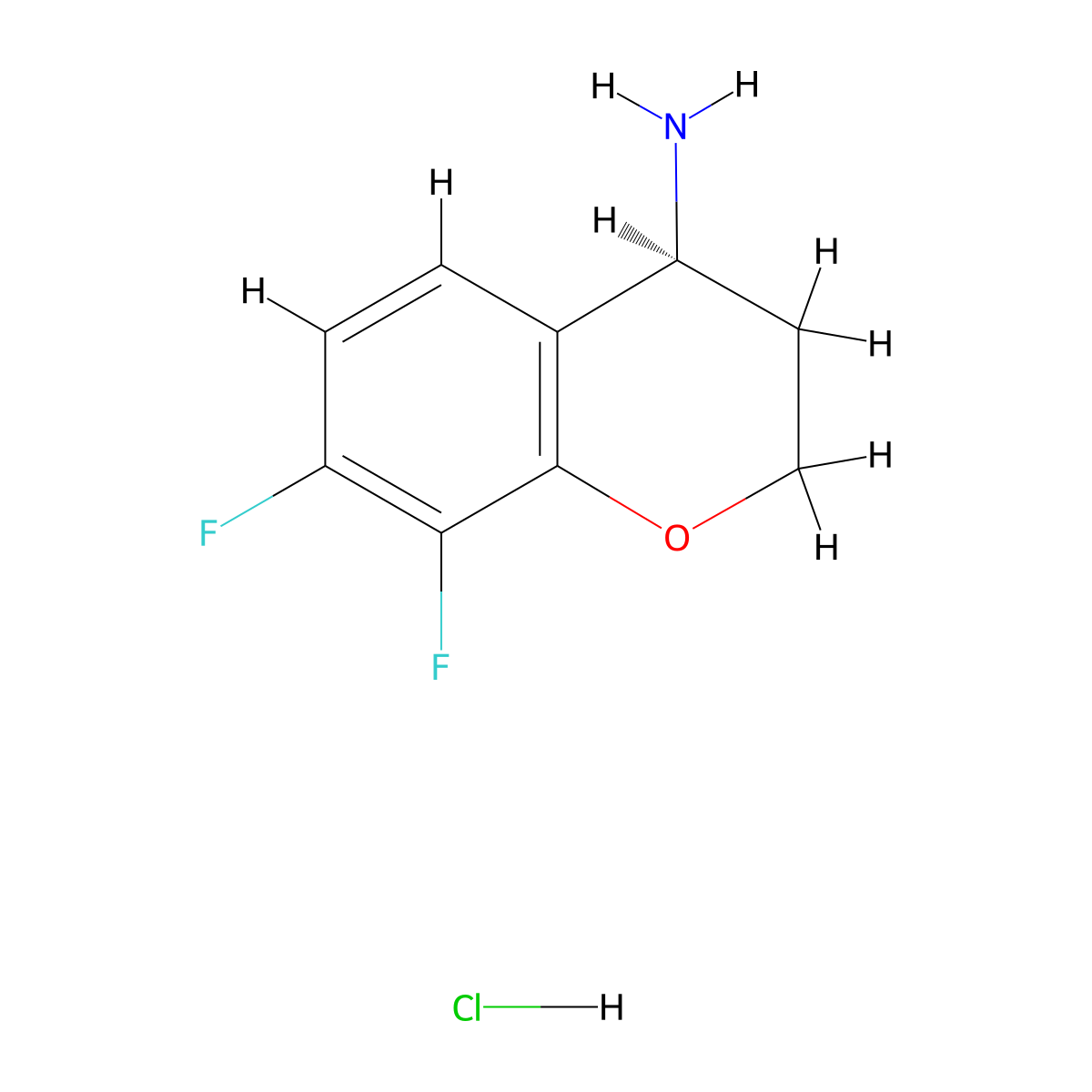 (S)-7,8-Difluorochroman-4-amine hydrochloride molecular structure, CAS 1956435-34-9