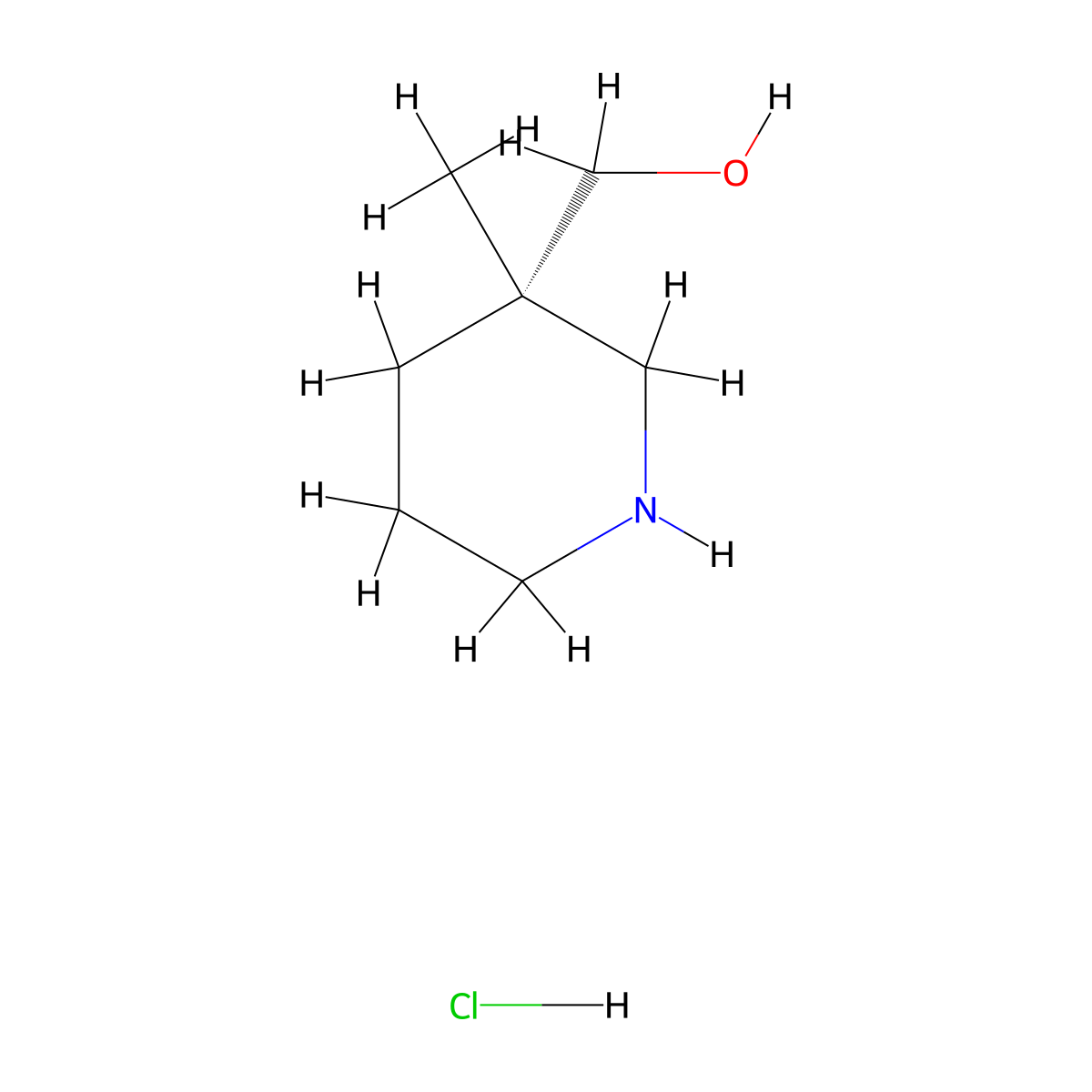 (S)-(3-Methylpiperidin-3-yl)methanol hydrochloride molecular structure, CAS 1956435-41-8