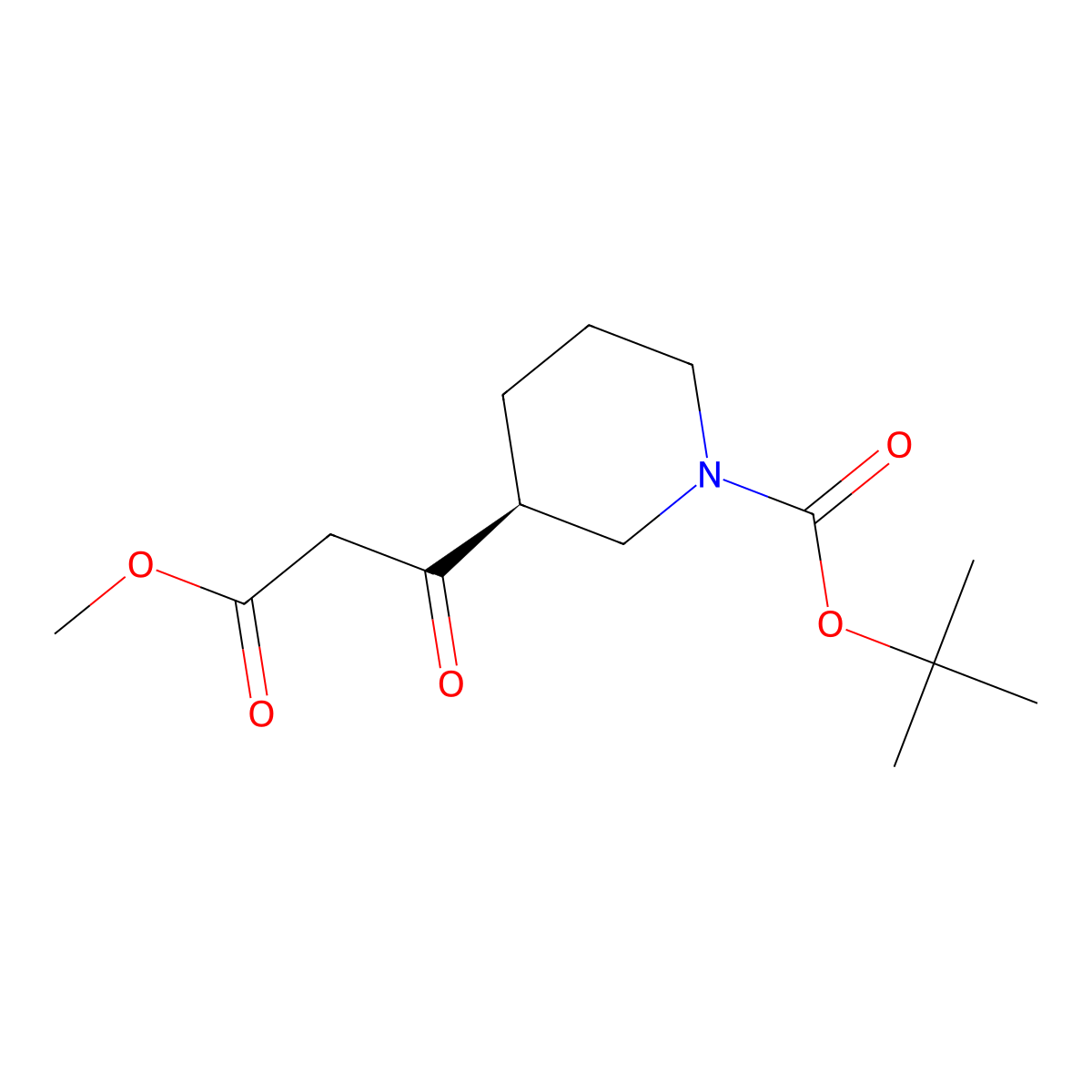 (S)-tert-Butyl 3-(3-methoxy-3-oxopropanoyl)piperidine-1-carboxylate molecular structure, CAS 1956435-45-2