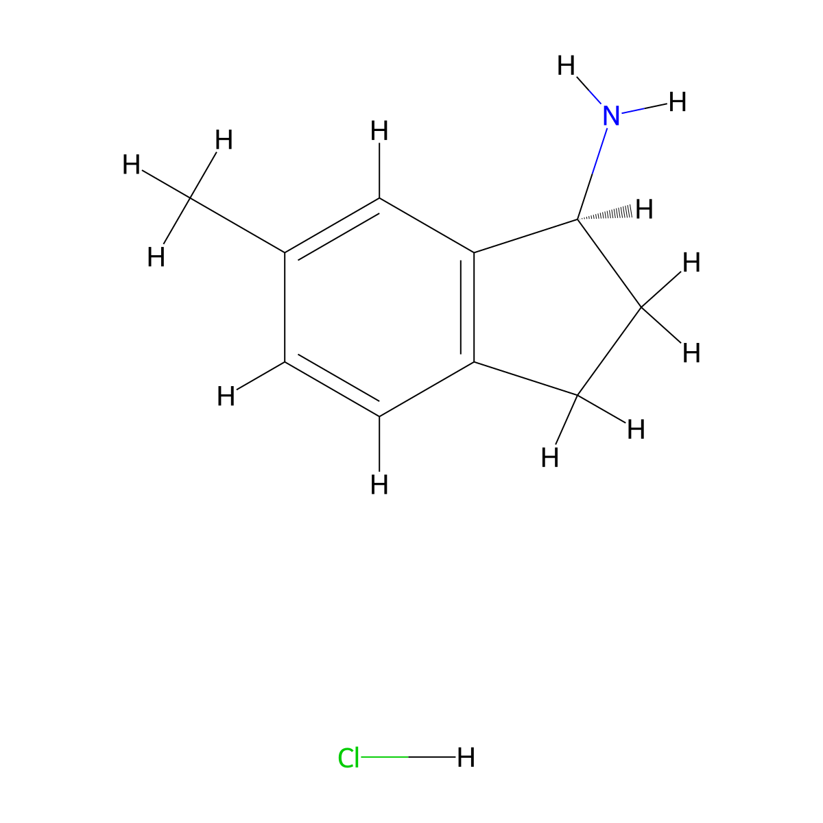 (1S)-6-methyl-2,3-dihydro-1H-inden-1-amine hydrochloride molecular structure, CAS 1956435-48-5