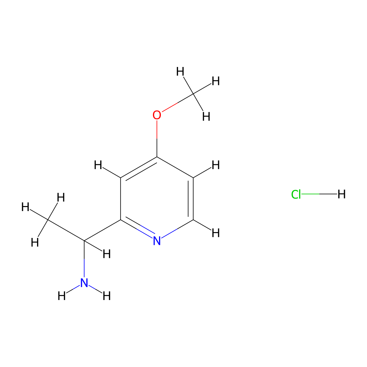 (S)-1-(4-Methoxypyridin-2-yl)ethanamine hydrochloride molecular structure, CAS 1956435-53-2