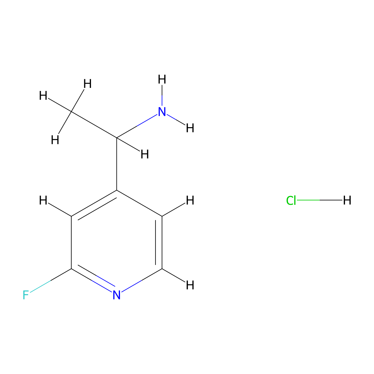 1-(2-Fluoro-4-pyridinyl)ethanamine;hydrochloride molecular structure, CAS 1956435-62-3