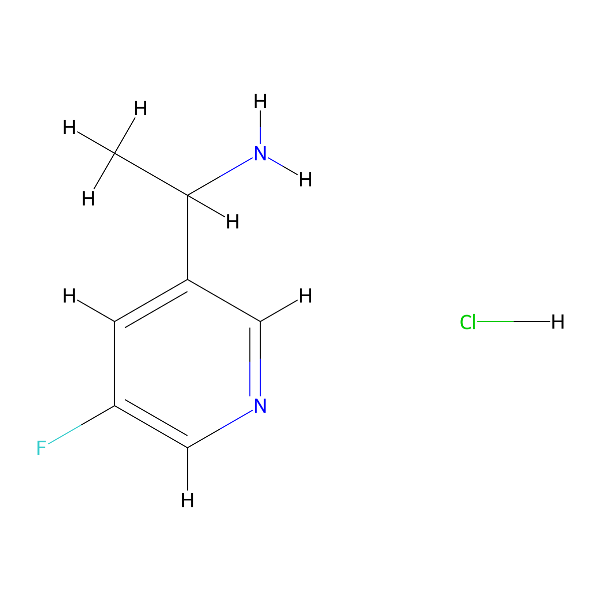 1-(5-Fluoropyridin-3-yl)ethanaminehydrochloride molecular structure, CAS 1956435-73-6