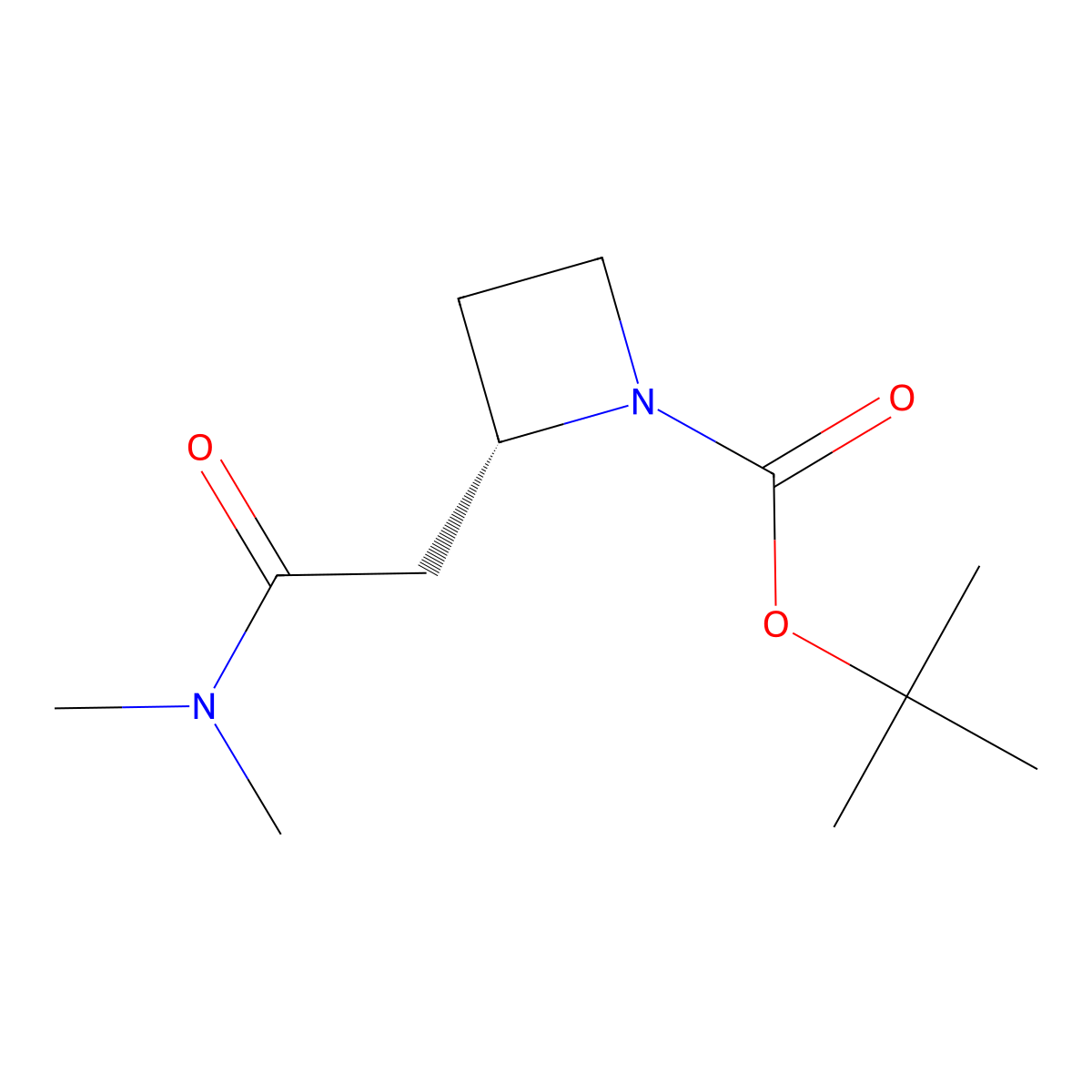 (S)-tert-Butyl 2-(2-(dimethylamino)-2-oxoethyl)azetidine-1-carboxylate molecular structure, CAS 1956435-74-7